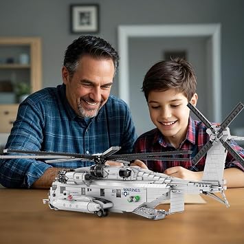 Reobrix Helicopter Building Toy Set for Adults, Military CH-53 Transport Helicopter Toy Aircraft Model Kit to Build, 33037 Airplane Model Plane Building Block Toy Gifts for Men Boys 14+ (2248 Pcs)