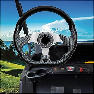 Golf Cart Steering Wheel Fit for EZGO RXV & TXT, Club Car DS, Club Car Precedent, Yamaha, Most Golf Cart (Gray)