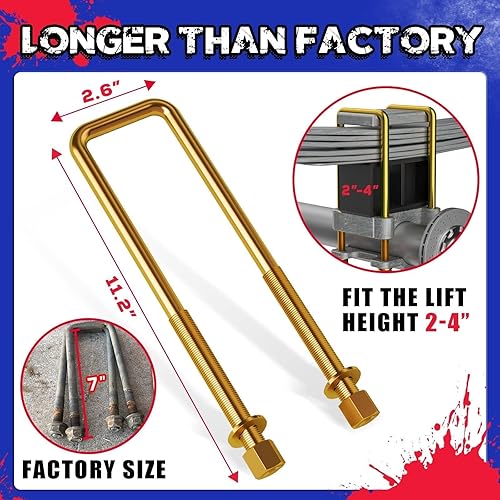 Miniatura 6 de KSP Bloque de elevación de 2 pulgadas para F150 2004-2020, kits de elevación de nivelación trasera de 2 pulgadas con pernos cuadrados en U extra