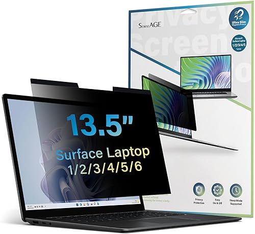 SenseAGE Microsoft Surface - Protector de pantalla magnético de privacidad para laptop de 13.5 pulgadas, filtro de privacidad fácil de poner y