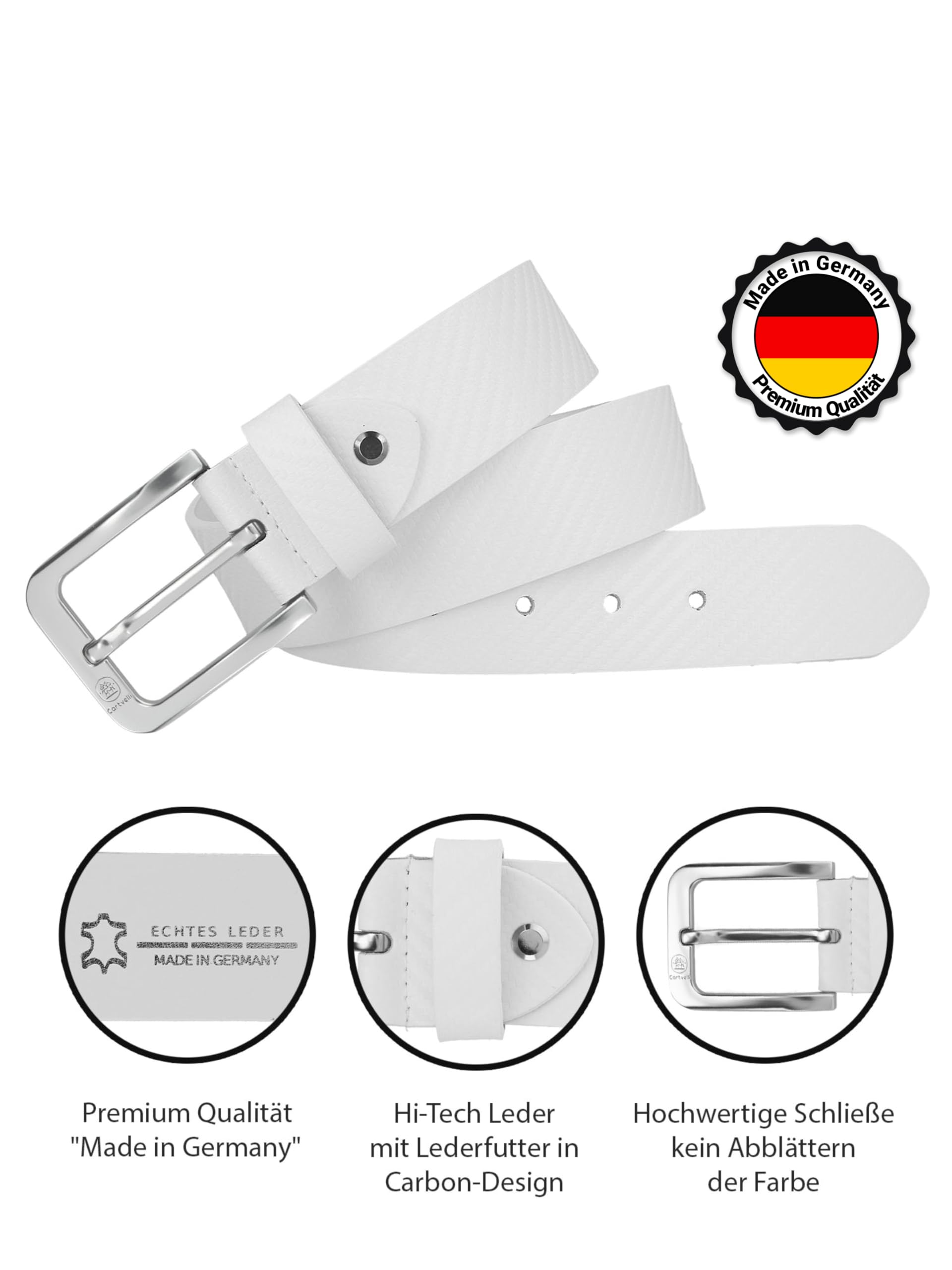 Premium Ledergürtel Herren Carbon - Made in Germany mit Geschenkbox - Echtleder Gürtel 40mm