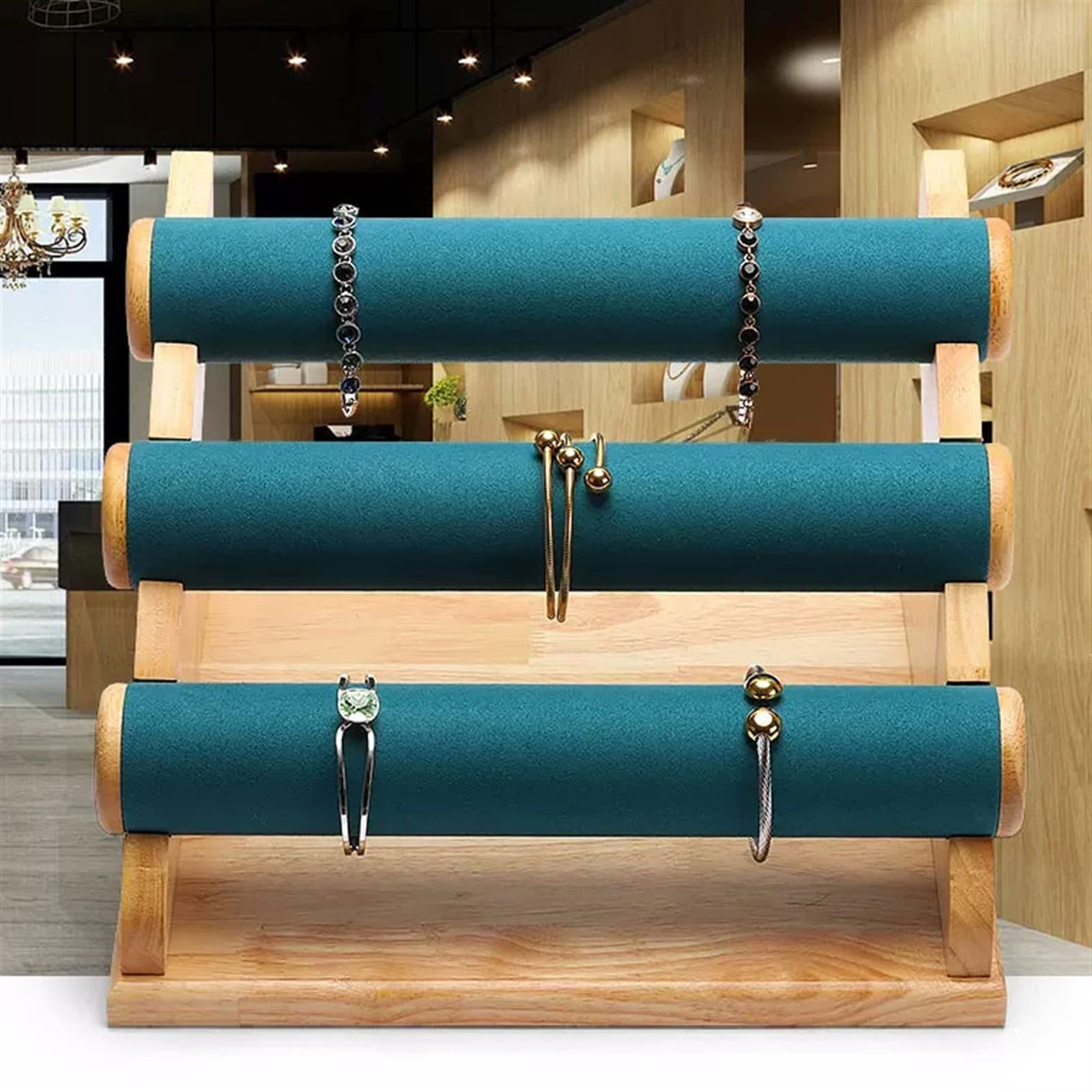 Schmuckaufbewahrung Armbandhalter Samt Schmuckständer | Uhrenarmband-T-Bar-Schmuck-Organizer(A)