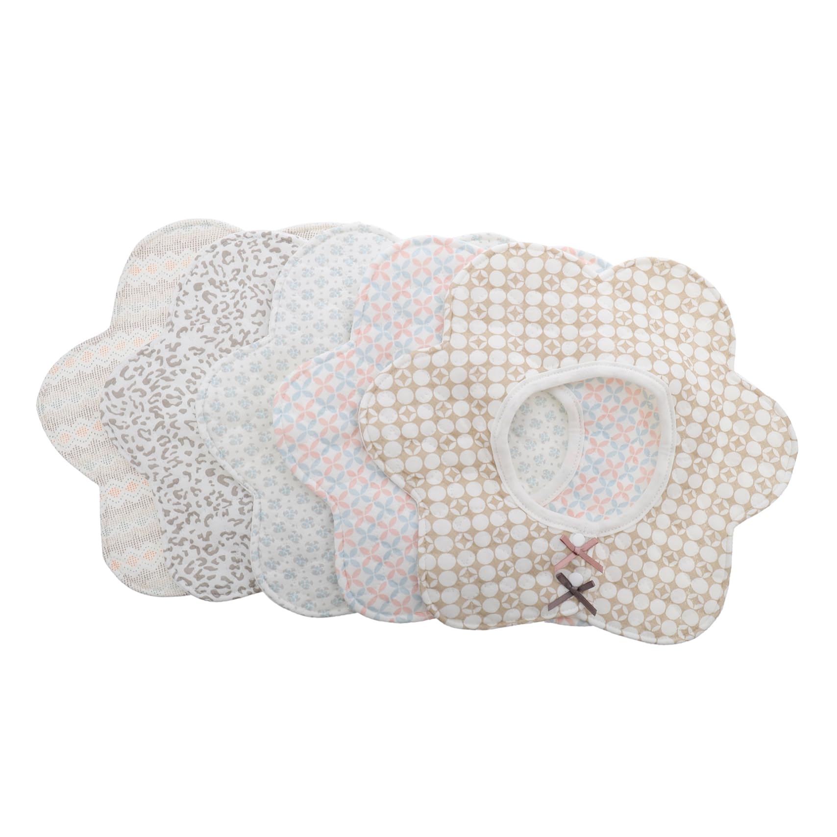 ERINGOGO 5 piezas Baberos de Algodón Impermeables para Bebés Pack de Diseño y Reutilizables Absorbentes y Cómodos para Alimentación y Cuidados Infantiles