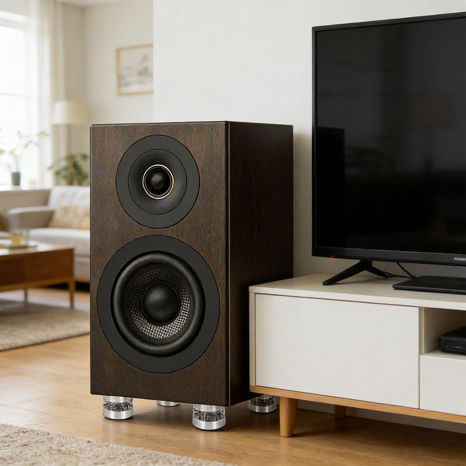 Piedini professionali per assorbire gli urti, base in gomma antiscivolo, 4 pezzi, design in alluminio, cuscinetti per smorzamento delle vibrazioni per lettori HiFi