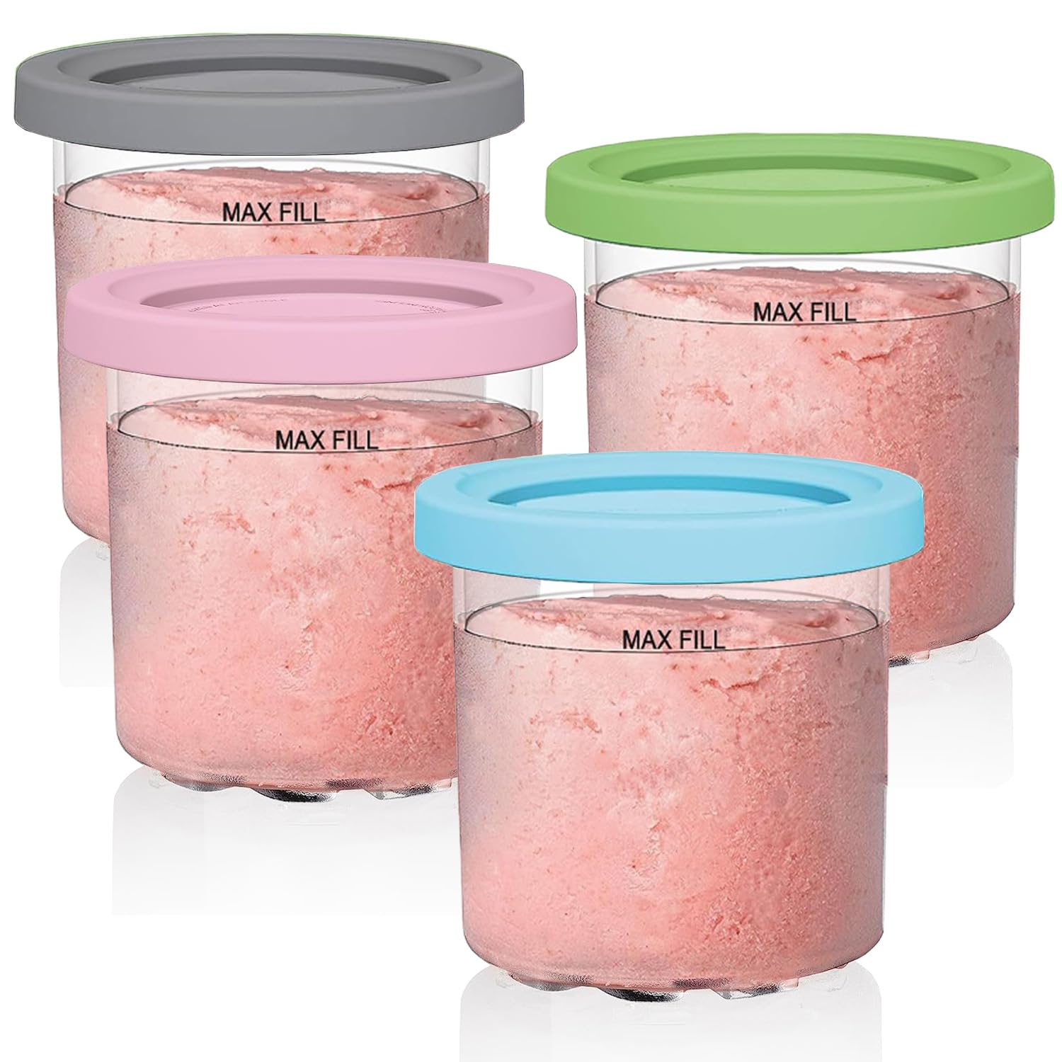 Amazon.com: Creami Pint Containers and Lids for Ninja - 4 Pack