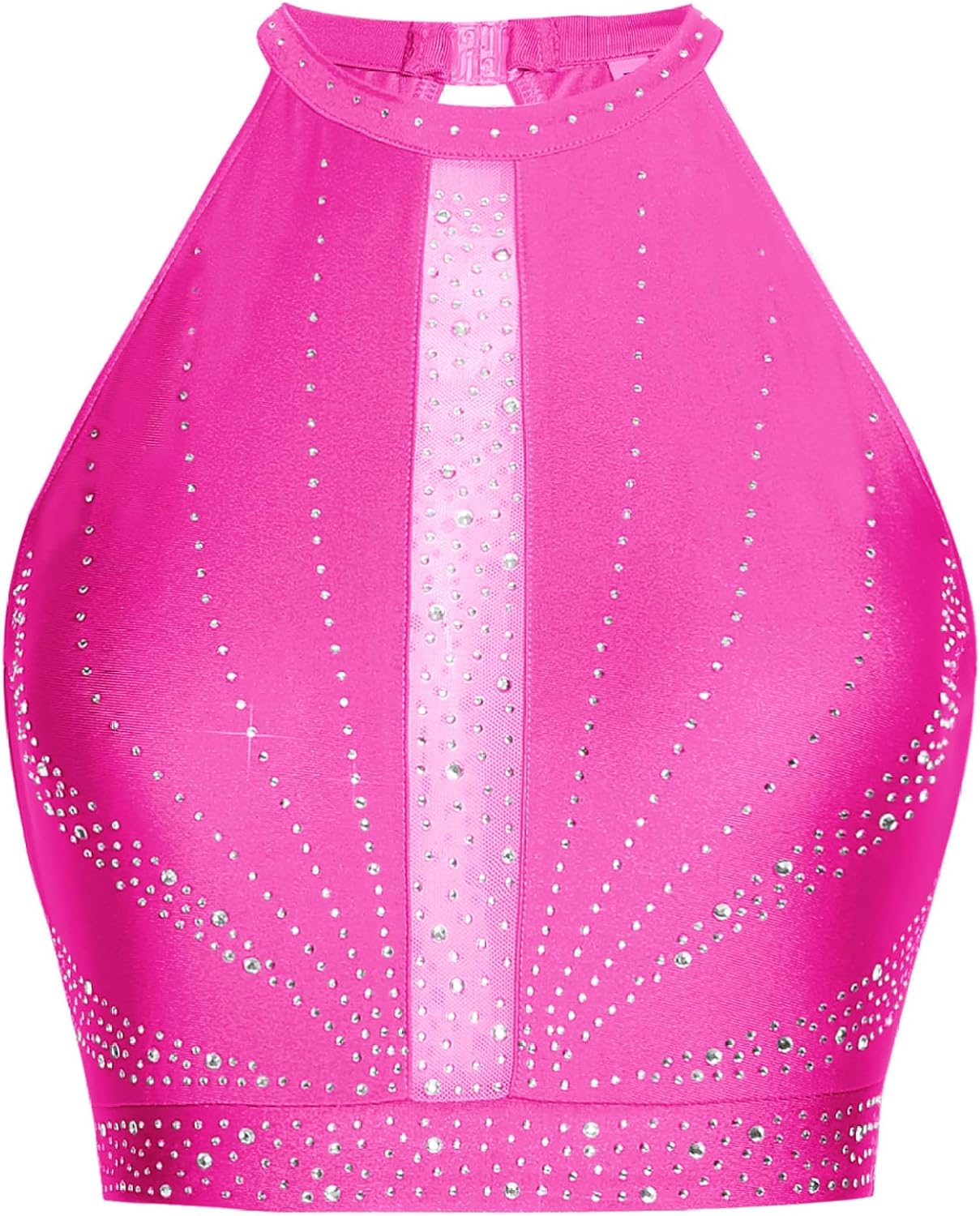 Womens Lyrical Dance Crop Top Glittery Rhinestones Modern Contemporary Ballet Dancewear