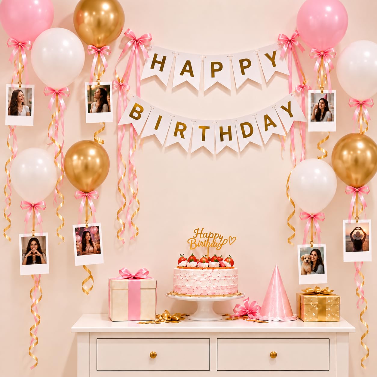 Red Bow Birthday Decoration Kit - 30 Pcs -8