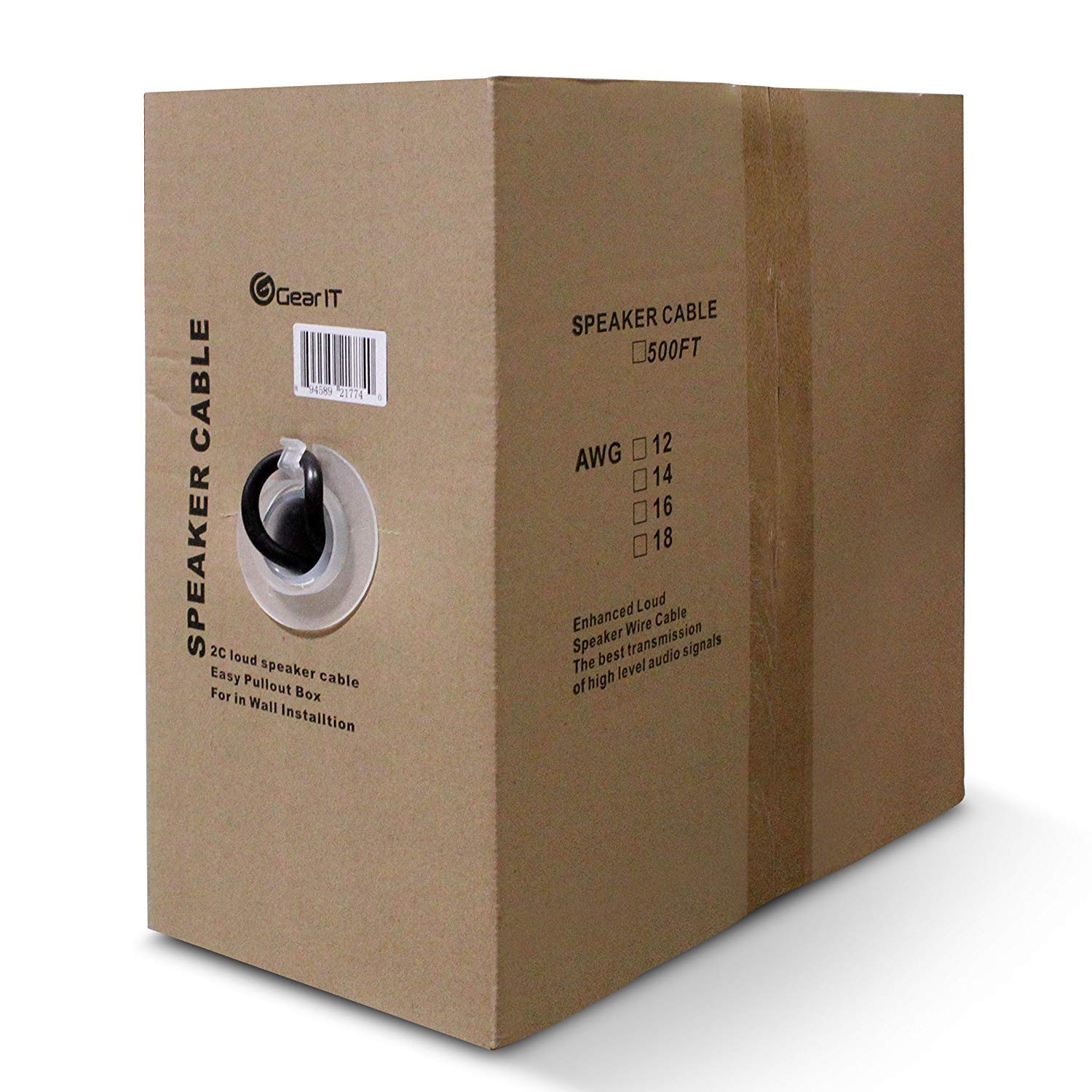Photo 1 of GearIT 16/2 Speaker Wire (500 Feet) 16AWG Gauge - Outdoor Direct Burial in Ground/in Wall / CL3 CL2 Rated / 2 Conductors - OFC Oxygen-Free Copper, Black 500ft