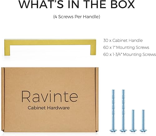 Vista 51 de Ravinte - Paquete de 25 tiradores cuadrados para gabinete de cocina de 7.5 pulgadas, negro mate, tiradores de cajón, negro; herrajes de cocina