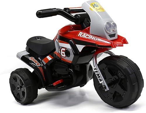 Carreras de motocicleta en coche para niños de 3 años y más rojo