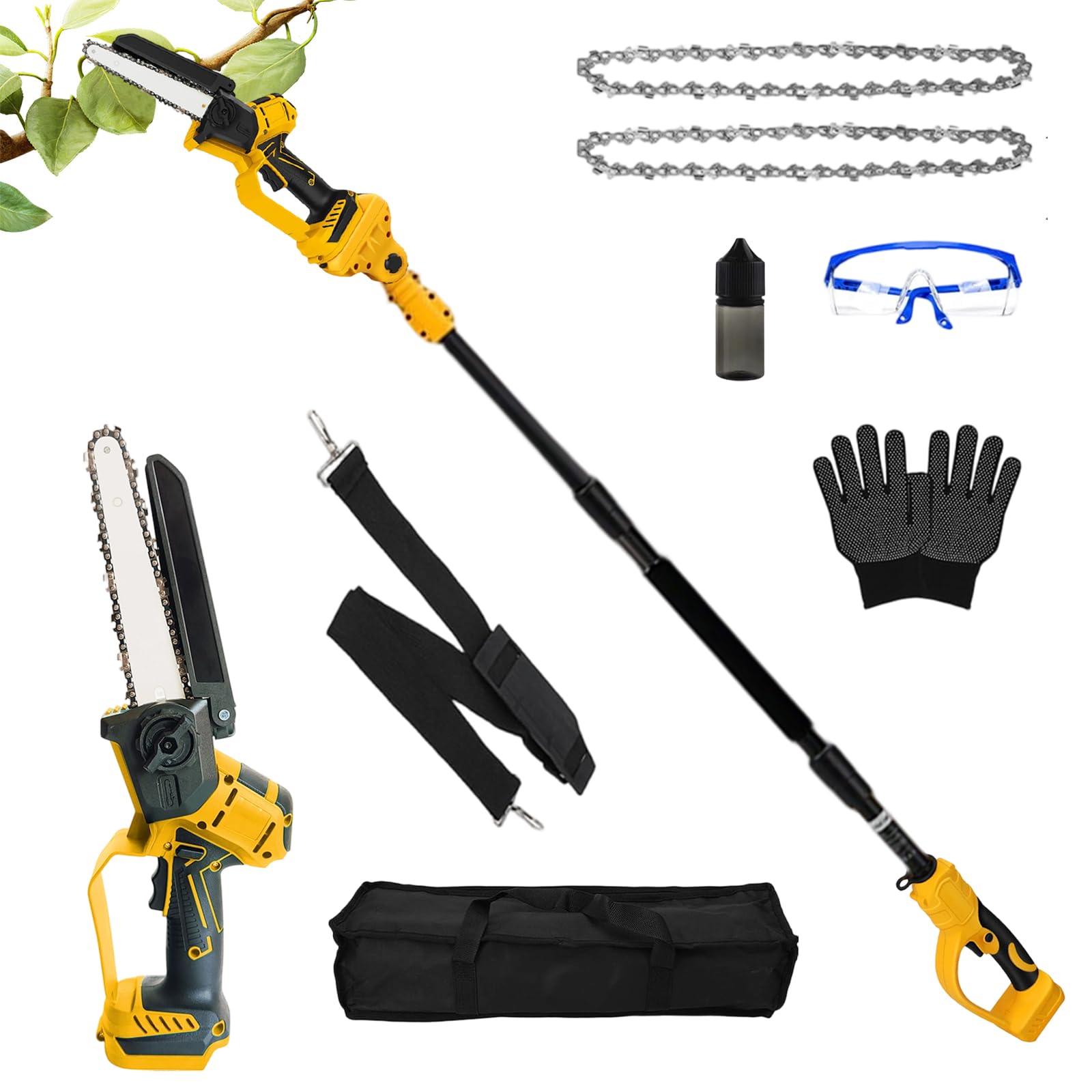Cordless Pole Saw Chainsaw for DeWalt 20V Battery, Brushless Pole Saw