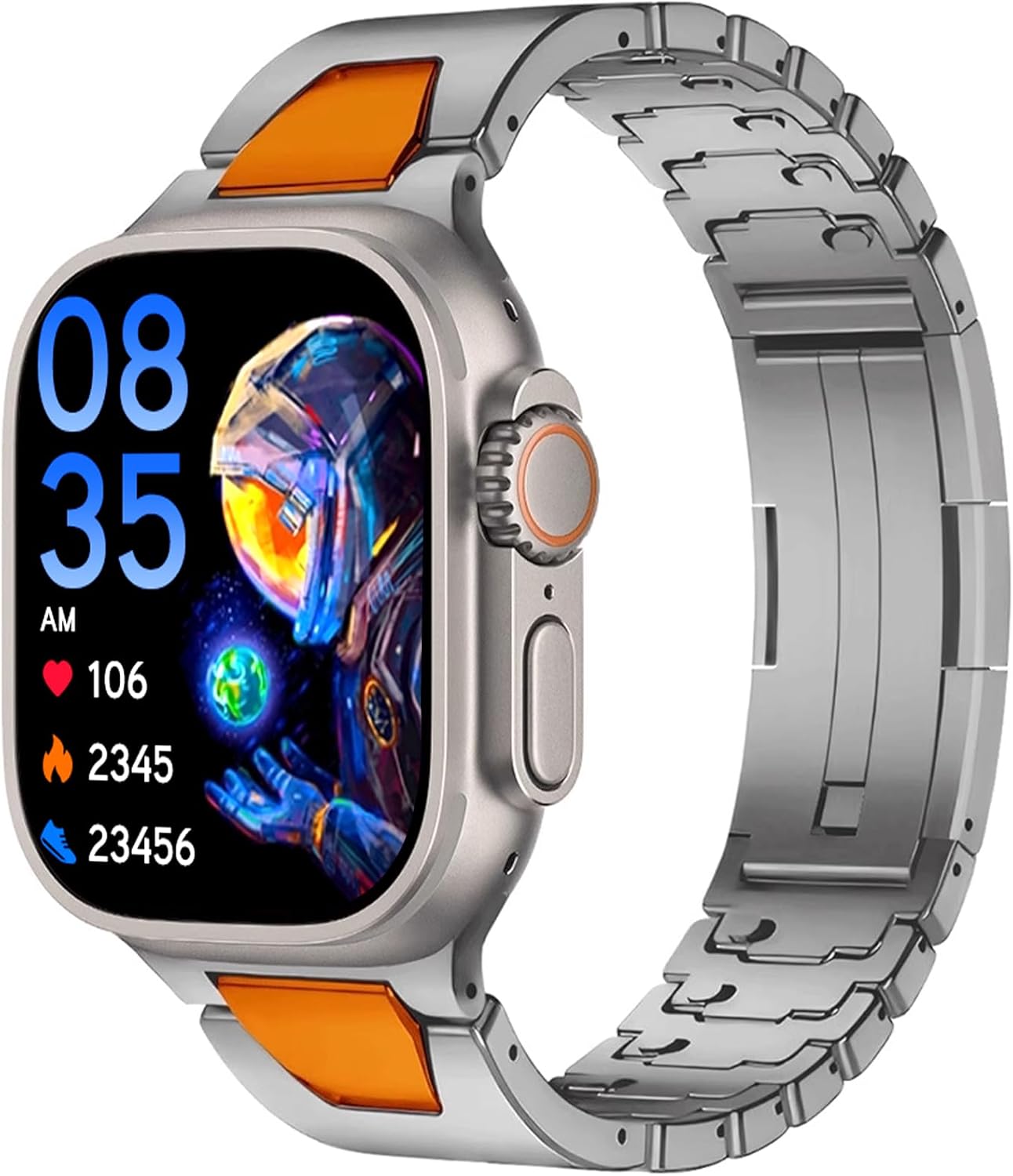 Metal Band Compatible with Apple Watch Bands 49mm 46mm 45mm 44mm 42mm 41mm 40mm 38mm for Men and Women, AOKOOR Tool-Free Quick-Adjust Metal Apple Watch Bands for iWatch Bands Ultra 2, SE, Ultra Series 9 8 7 6 5 4 3 2 1