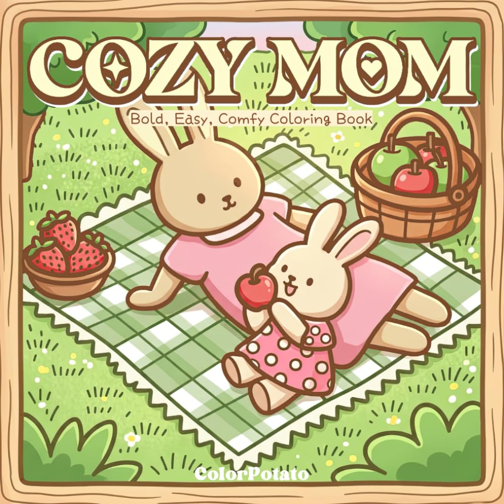 Cozy Mom: Bold, Easy, Comfy Coloring Book: Simple and Relaxing Designs for Adults: A Heartwarming Collection of Cute Animals and Motherhood Scenes for ... (Mother Daughter Bonding Coloring Books)