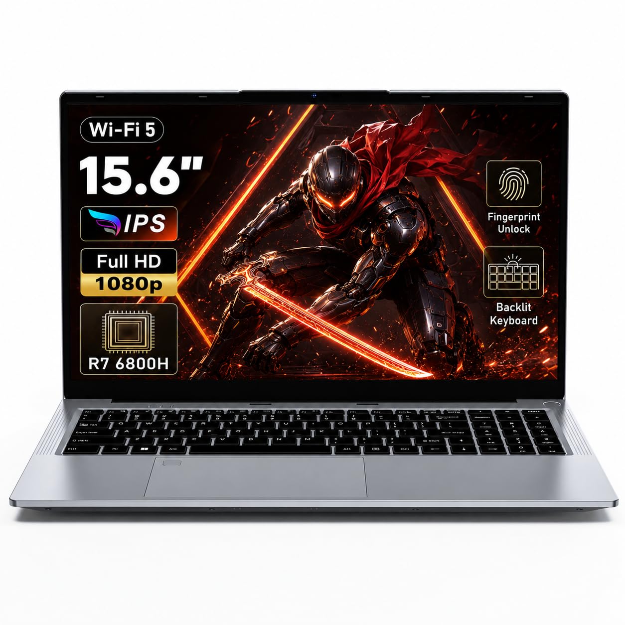 Gaming Pc Portatile 15,6 Pollici, R-7 6800H Laptop, 24GB RAM 1TB SSD