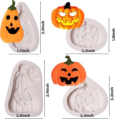 Miniatura 2 de Moldes de silicona de castillo de fantasmas de Halloween, moldes de calavera, calabaza, murciélago, fondant, sombrero de bruja de telaraña, moldes