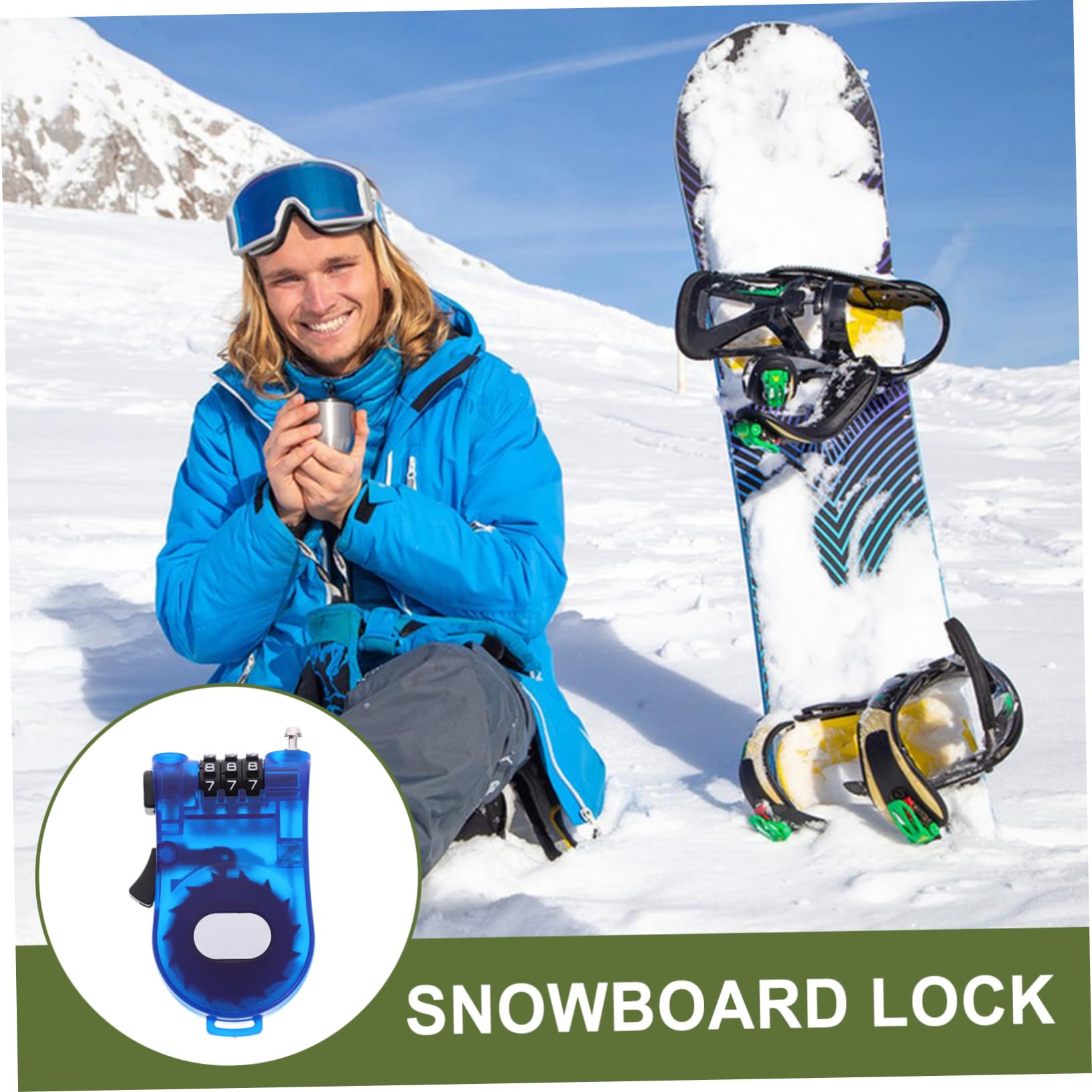 HANABASS De Combinación Antirrobo para Bicicleta Protección De Snowboard Codificado para Bicicleta Antipérdida para Tabla con Contraseña para
