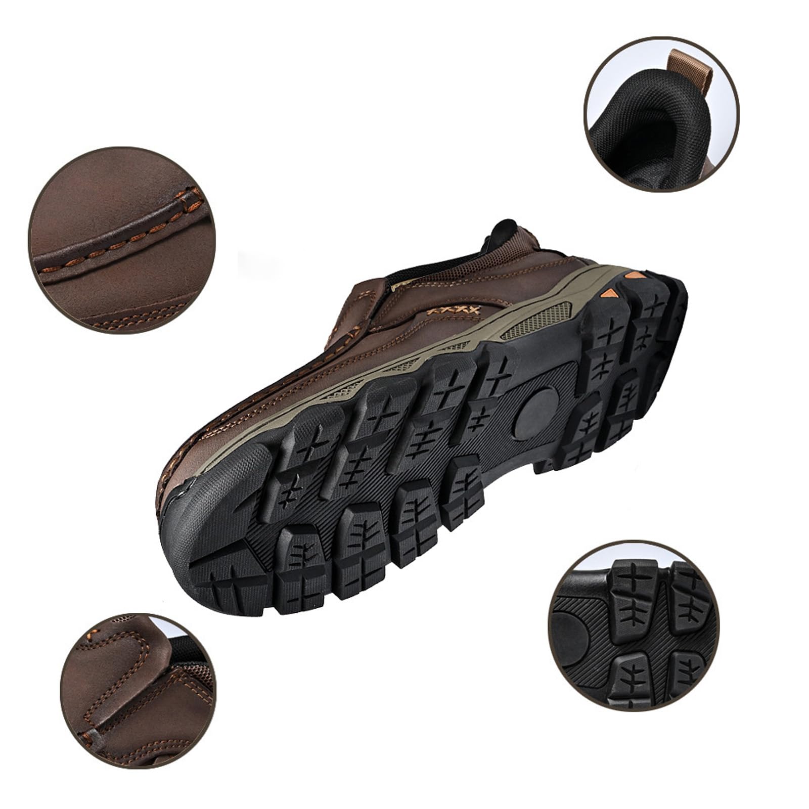Zapatos ortopédicos de piel auténtica para caminar al aire libre, cómodos, hechos a mano, impermeables, antideslizantes, con soporte de arco, zapatos de vestir casuales para hombre