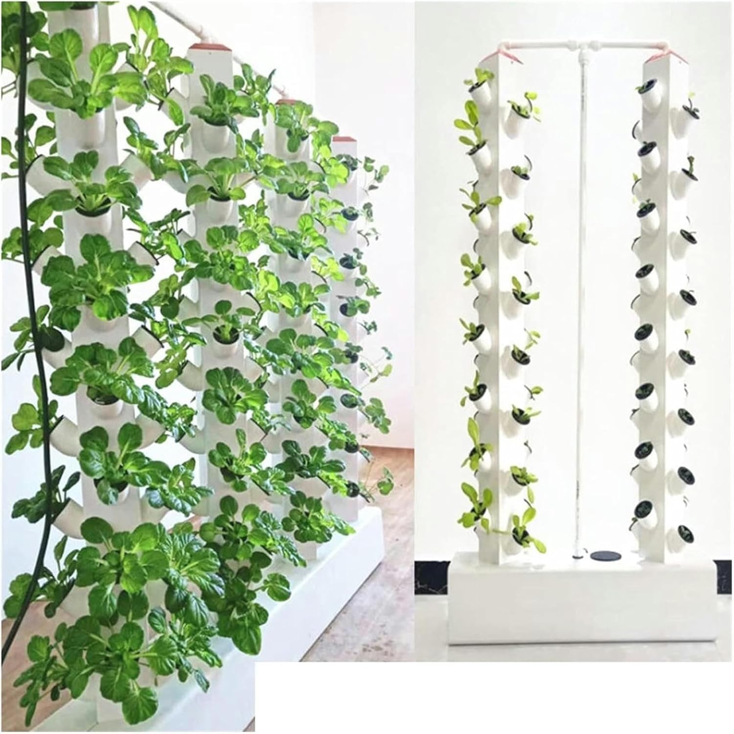 Hydroponic Tower Growing Sytem Hydroponic Tower Growing Sytem Indoor Vertical Hydroponics Tower Gardeeroponic Growing System Kit Planting Frame for Fruits, Vegetables, s, White Easy T