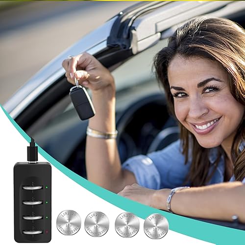 Miniatura 4 de Batería recargable 2032, FITINOCH LIR2032 con botón de batería puede reemplazar las baterías de litio ML2032 CR2032 de 3 V con cargador de batería