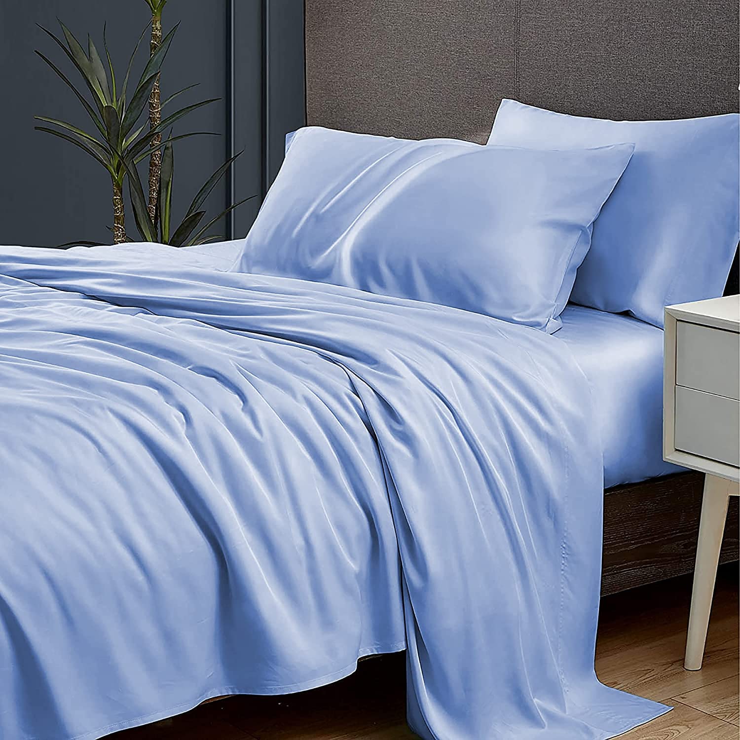 ATK-8 BEDDING 400 Thread Count Top Selling Egyptian Cotton Hotel Quality Bedsheet with 2 Pillow Covers Queen Size Light Blue Bedsheets (B0B5NPFXNS) Amazon Price History, Amazon Price Tracker
