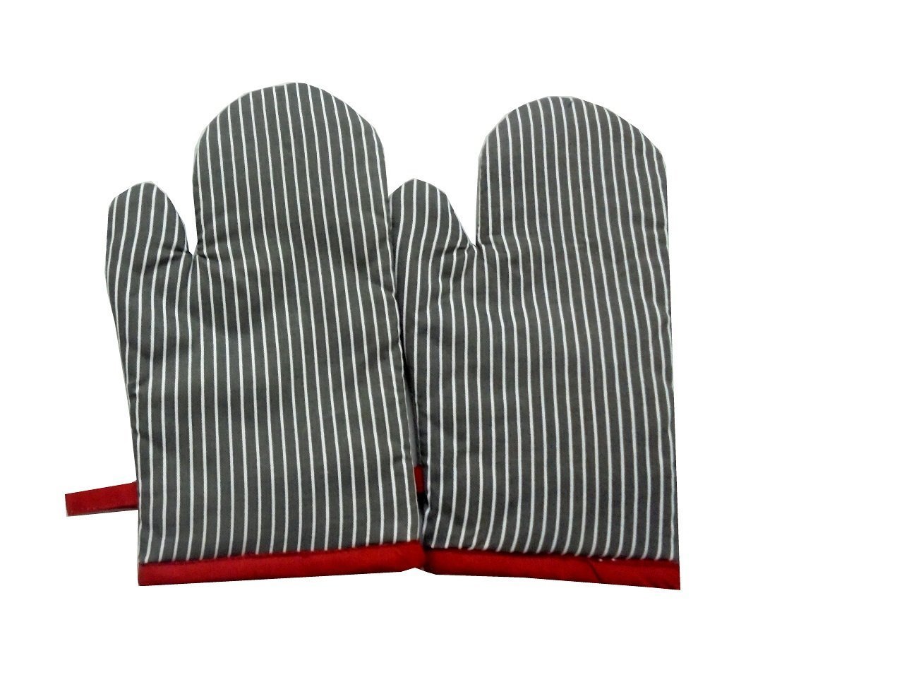 Tidy Black Colour Stripe Design 100% Exclusive Cotton Kitchen Hand Glove - Pack of 2Pcs