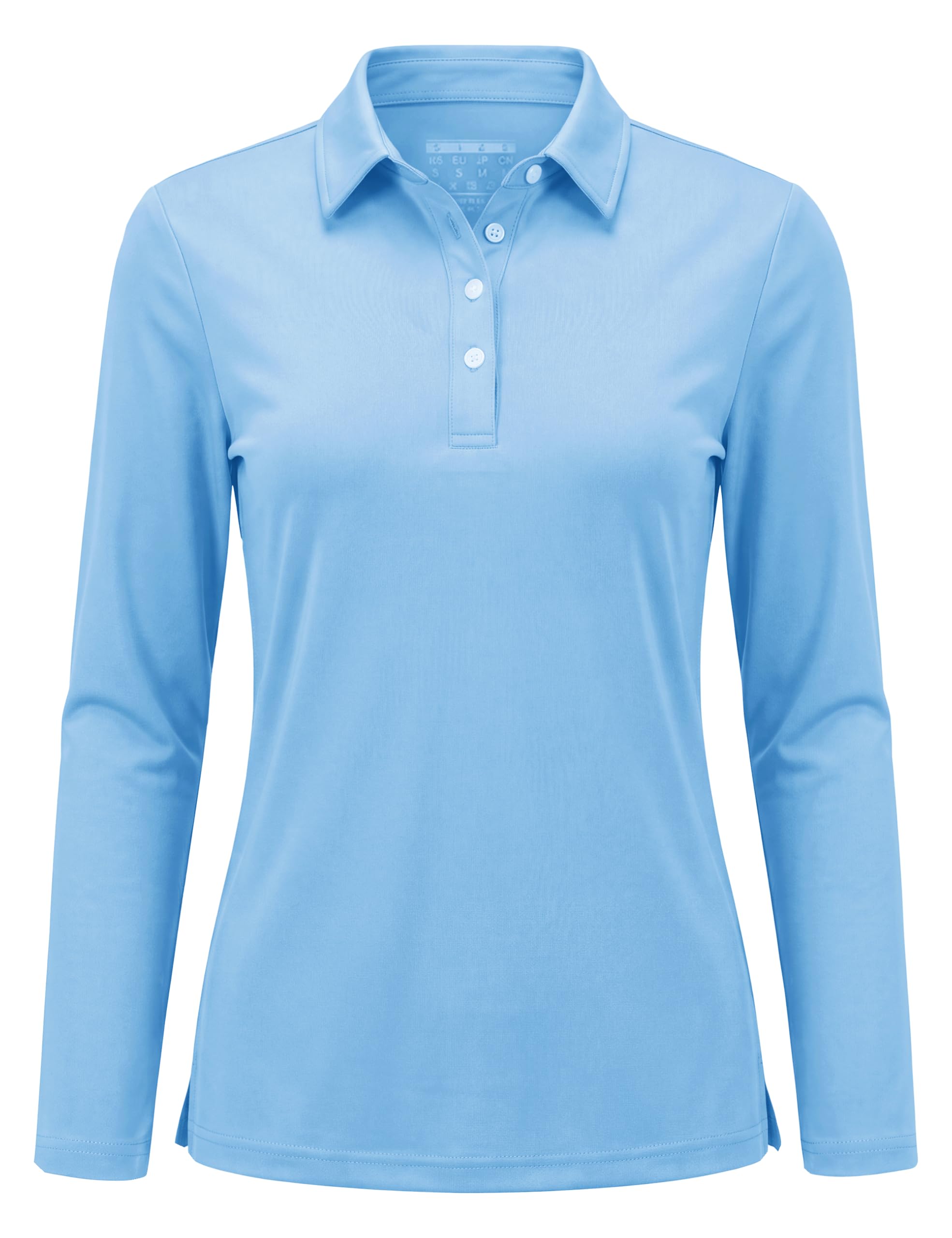 TACVASEN Damen Poloshirt UPF 50+ Langarm Golf Langarmshirt UV Schutz Polo Shirt Schnelltrocknend Sportshirt