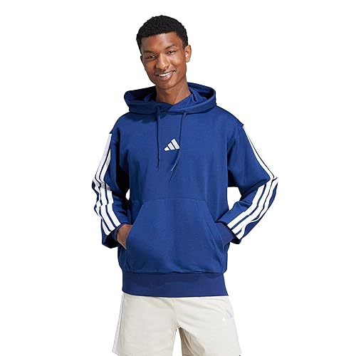 mens Essentials 3-stripes Fleece Hoodie