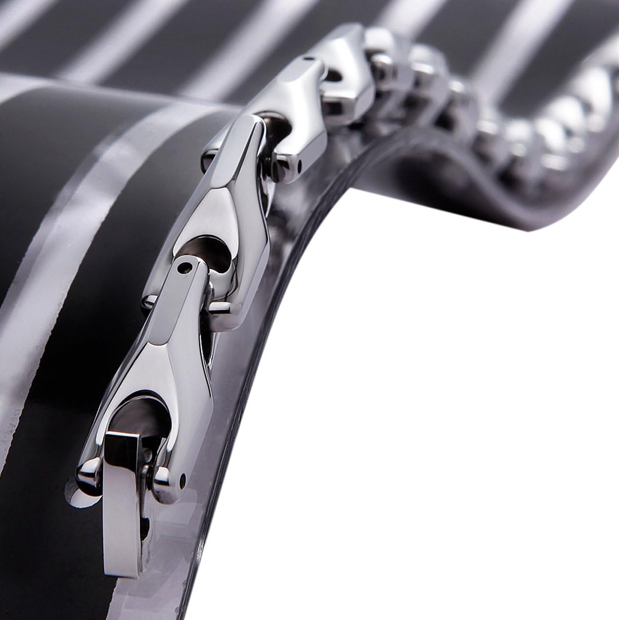 Urban Jewelry Men’s Wheat Link Bracelet Collection – Tungsten Carbide Base, 3-Sided Links, 8.3 Inch, Black, Silver & 24K Gold Plated Variations, Scratch-Resistant, Gift Box - Image 4