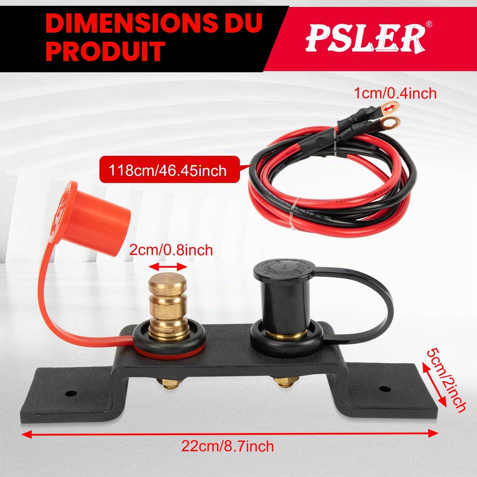 PSLER Goujon Rechargeable pour Poteau de Saut de Batterie Kit de Télécommande de Cavaliers pour UTV ATV Voiture Camion Marine RV Remorque Tondeuse Diesel Borne de Batterie avec Couvercle