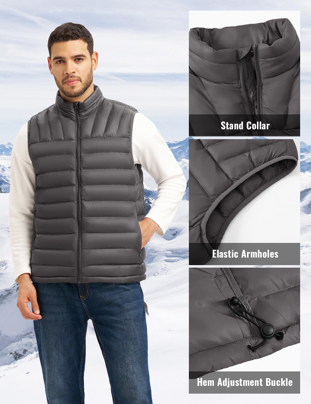 Rdruko Packbare Steppweste Herren Weste Leichte Pufferweste Ärmellose Jacke
