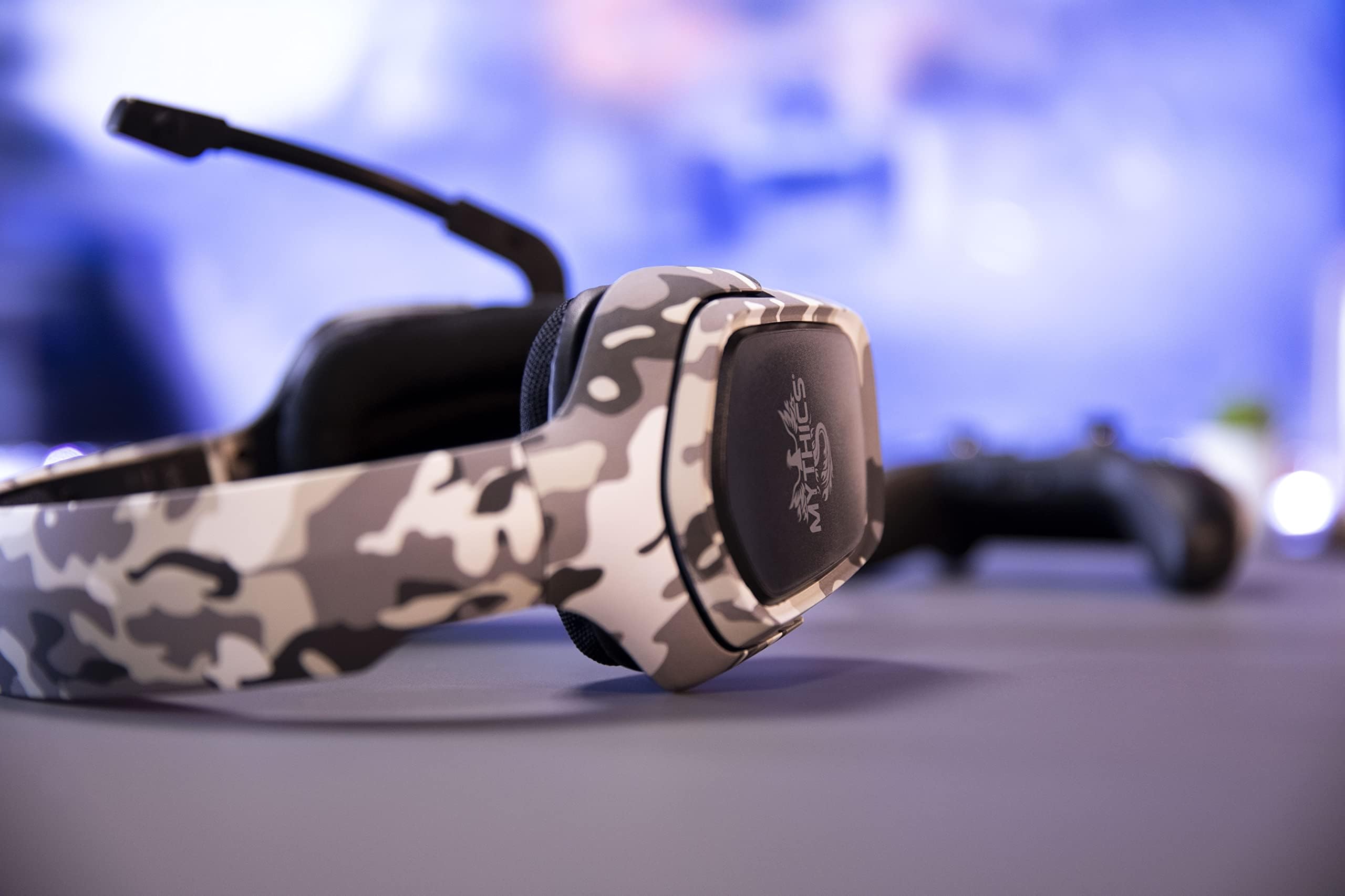 Konix Mythics Casque Gaming Filaire Ares Camo pour PS4, PS5, Switch et Xbox - Microphone 45° - Câble 1,5 m - Prise Jack 3,5 mm - Motif Camouflage