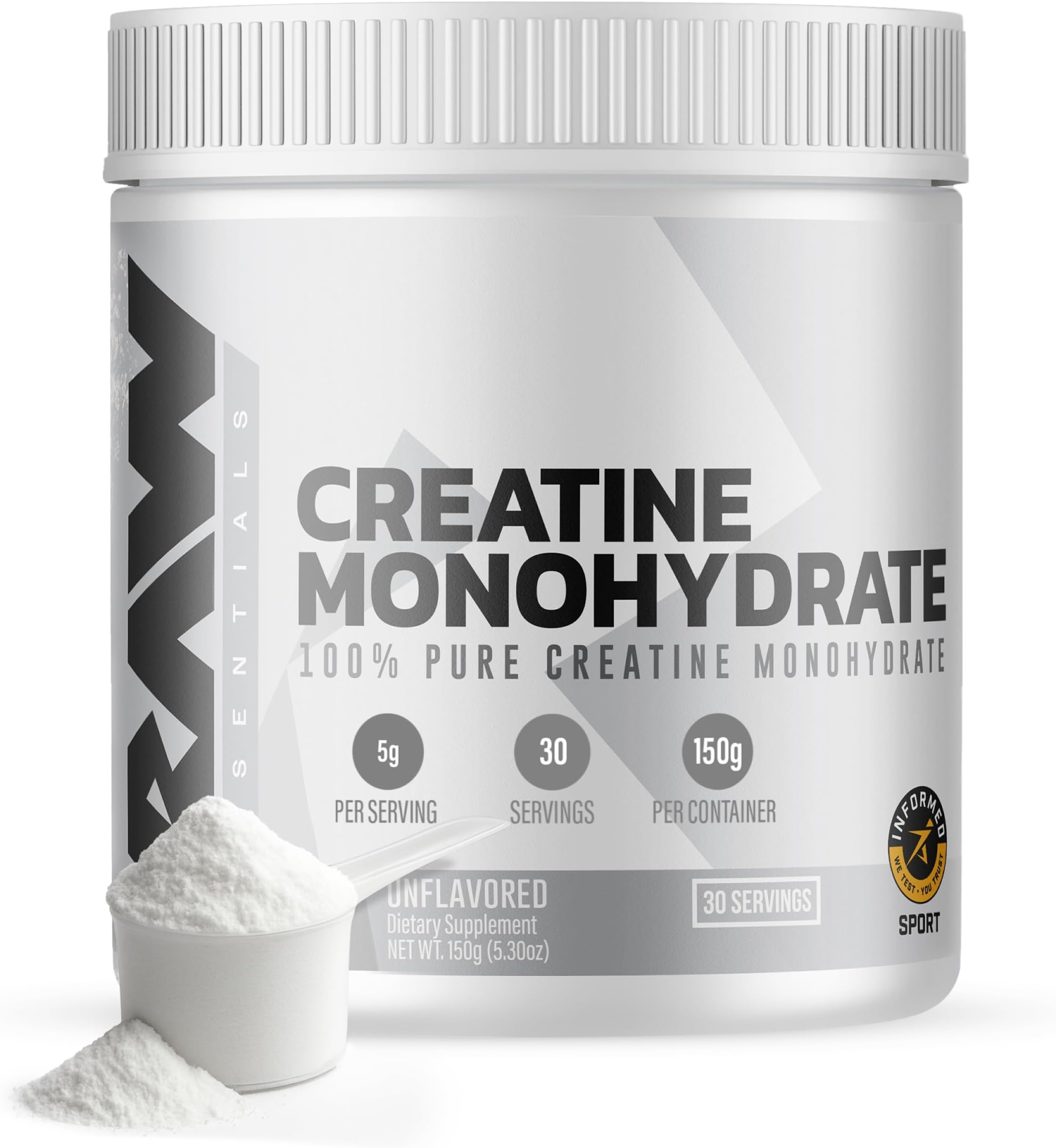 Nutrition Creatine Monohydrate Powder, Unflavored (30 Servings) - Micronized Creatine Monohydrate Supplement for Workout Performance, Build Muscle & Strength - Creatine Powder for Men & Women