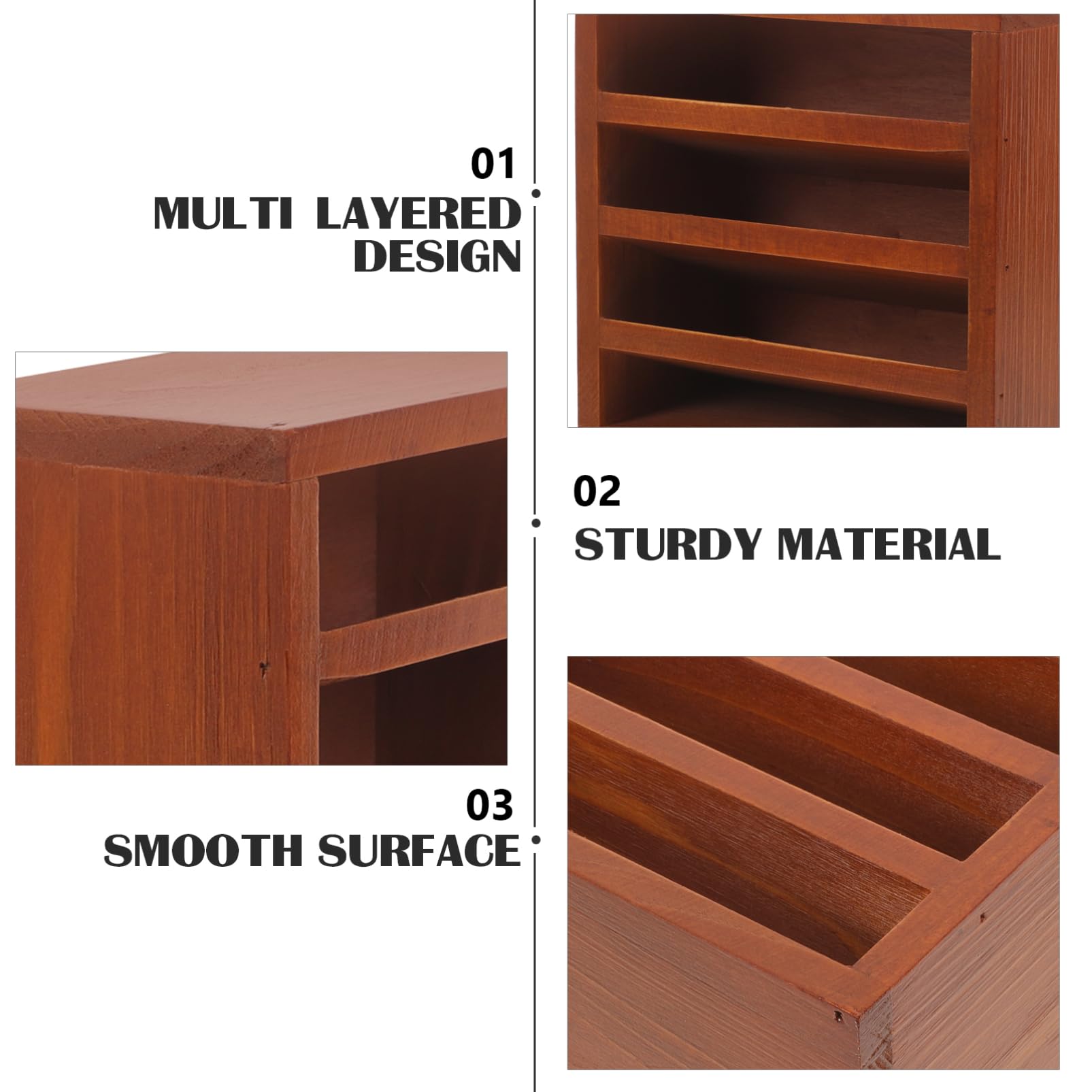 Cabilock Espositore Per Rossetto E Organizer Per Trucco in Legno Da 3 Pezzi Supporto Per Unghie E Porta Rossetto.