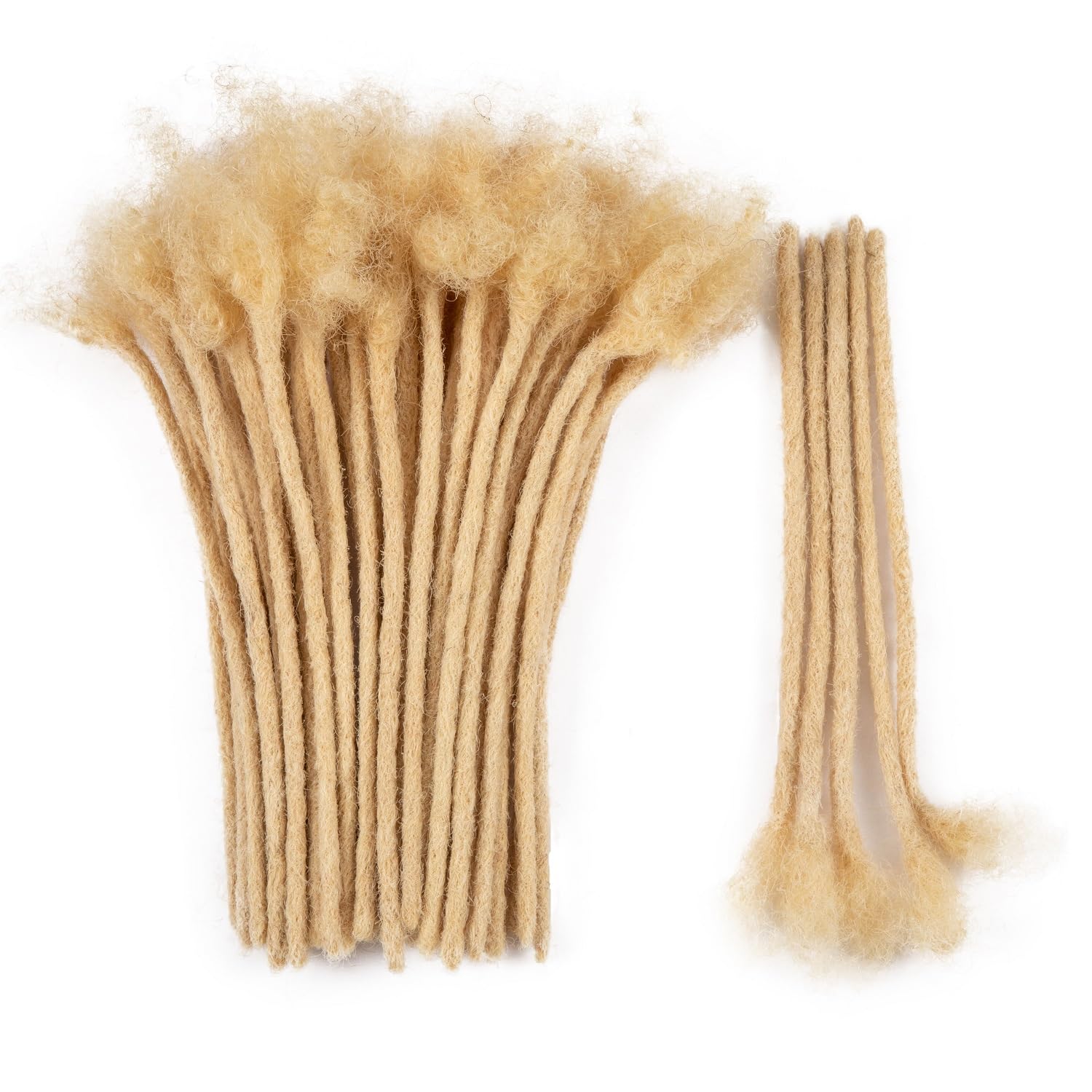 Teresa Small 0.4cm and Medium 0.8cm Width 100% Human Hair Dreadlock Extensions for Men/Women/Kids Permanent Dread Locs Human Hair Bundles Can be Dyed and Bleached(8 Inch-70Strands,Blonde Color,#613)