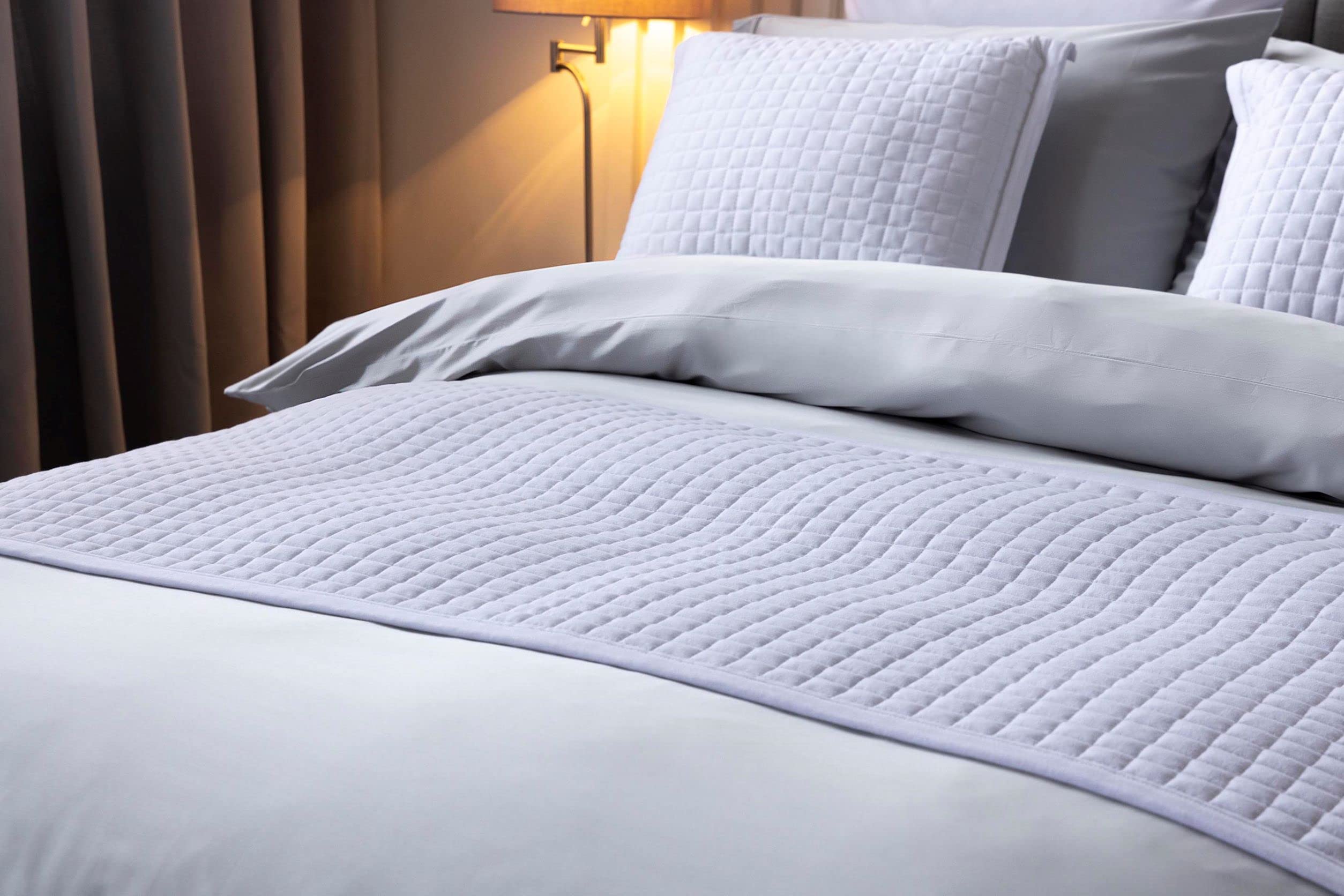Crompton Quilted Jersey Feel Bed Runner in White 70cm x 220cm Belledorm