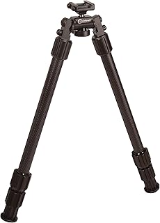 Caldwell Accumax Premium Carbon Fiber Pic Rail Bipod with Twist Lock Quick-Deployment Legs for Mounting on Long Gun Rifle for Tactical Shooting Range and Sport