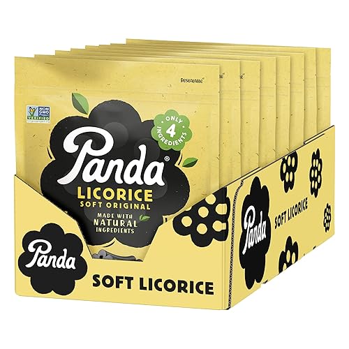 Panda  Regaliz original suave y natural  Caramelo de regaliz negro puro Panda hecho con solo 4 ingredientes naturales  Proyecto verificado sin OMG