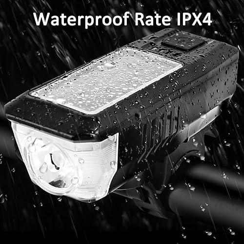 Miniatura 5 de Ultra Bright Bike Light, IPX4 Water Resistant Bicycle Headlight, USB Rechargeable, 3 Light Modes, Solar Powered LED Bicycle Lights Front for Kid