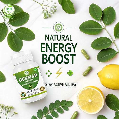 Vista 4 de Morsan Healthcare Gurmar (Gymnema sylvestre) Cápsulas de 500 mg 60 cápsulas veganas Extracto natural del Himalaya Hierba ayurvédica