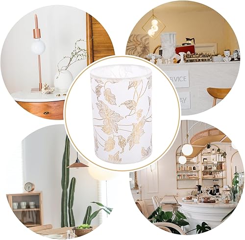 Miniatura 4 de DOITOOL Lujosa lámpara de mesa de lino pantalla tambor pantallas para lámparas de pie patrón para cafetería