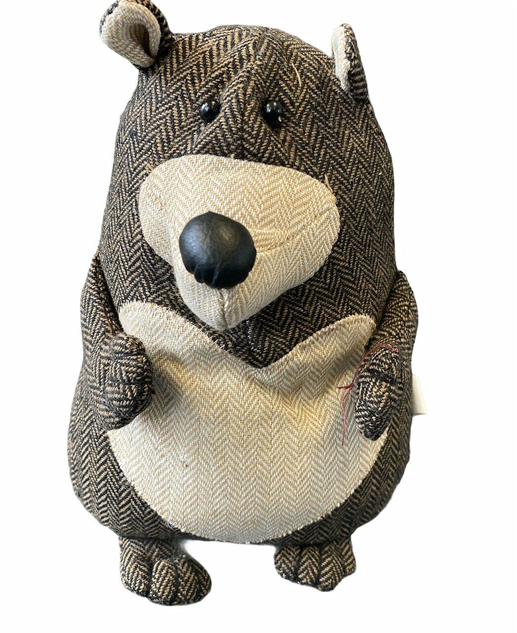Assorted Doorstop Door Stop Stopper Filled Heavy Doorstop Faux Leather Novelty Wedge (Tweed Hedgehog Doorstop) — image 1