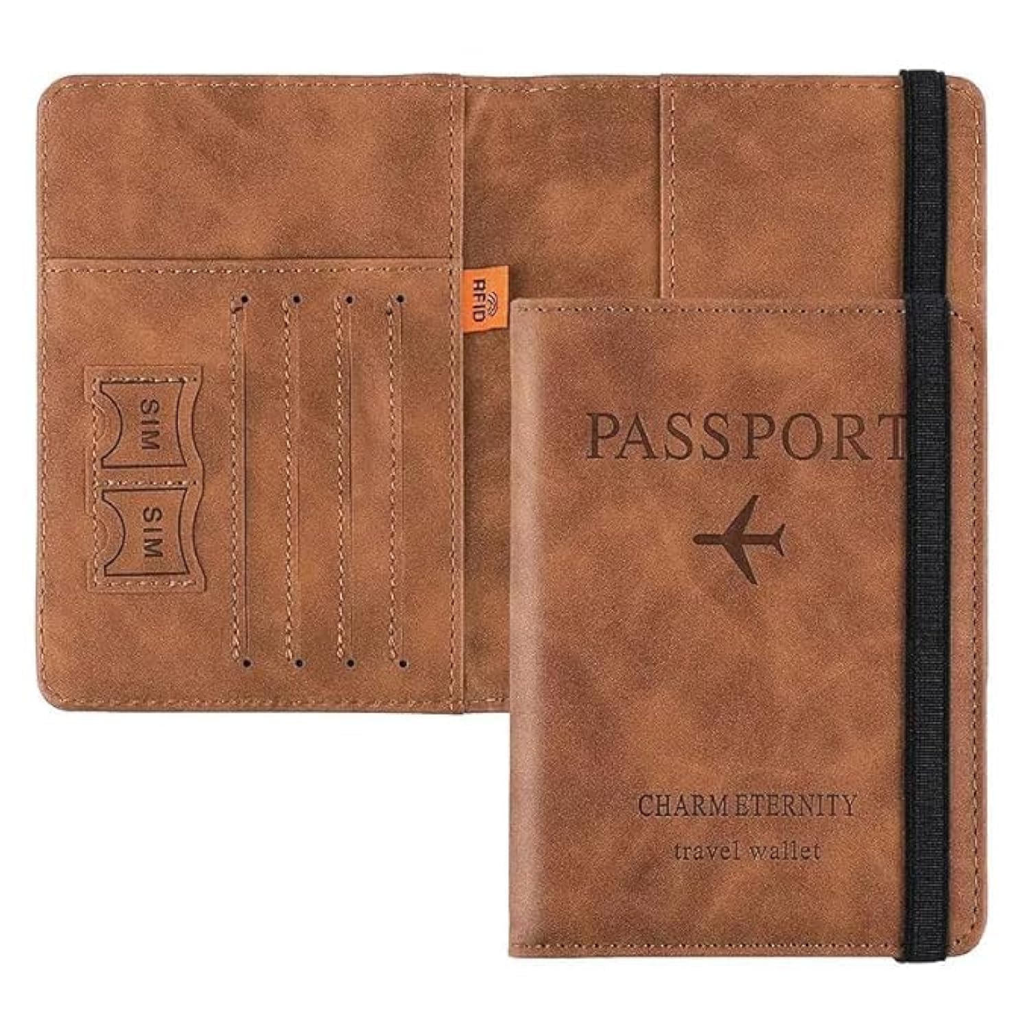 Dweasy Premium Passport Holder Cover Travel Wallet Organiser, Passport Case with PU Leather Travel Document Holder for Men & Women Travel Accessories (Brown).-image-47