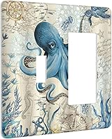 Vista 9 de Cubierta de interruptor de luz basculante de palanca de 2 bandas con textura de tablón rústico, diseño floral de mariposa y margarita