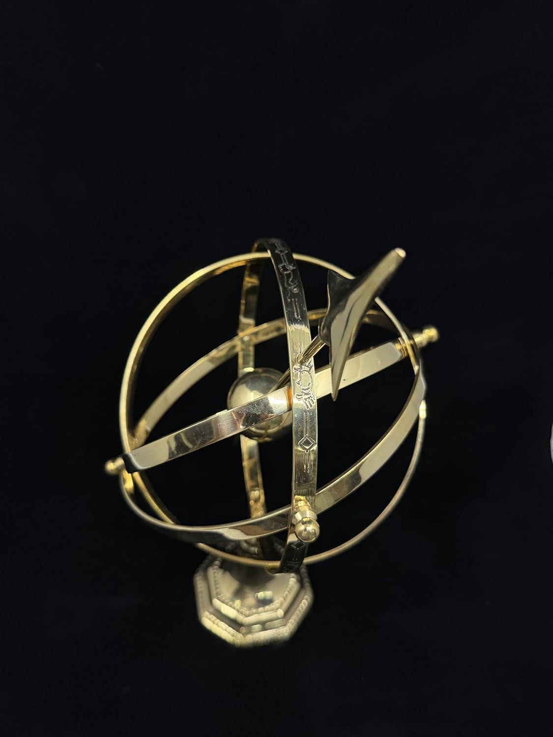 Decorative Armillary Sphere – Solid Brass Astronomical Globe Model – Vintage Style Celestial Globe for Office, Study, and Home Decor