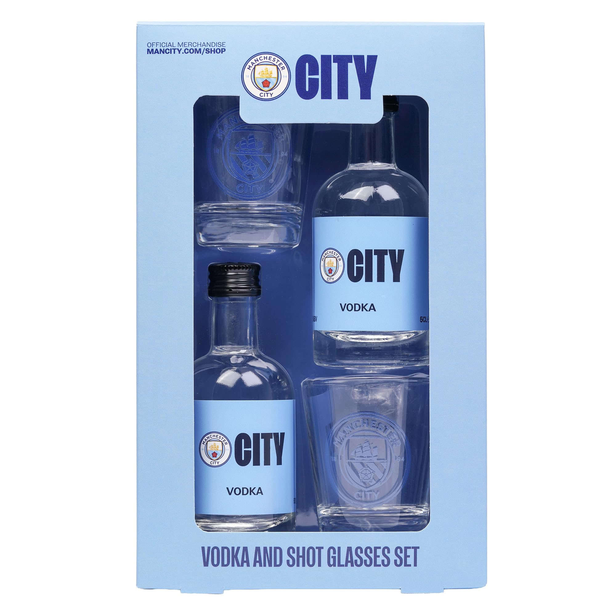 Manchester City F.C. Vodka & Shot Glass Gift Box