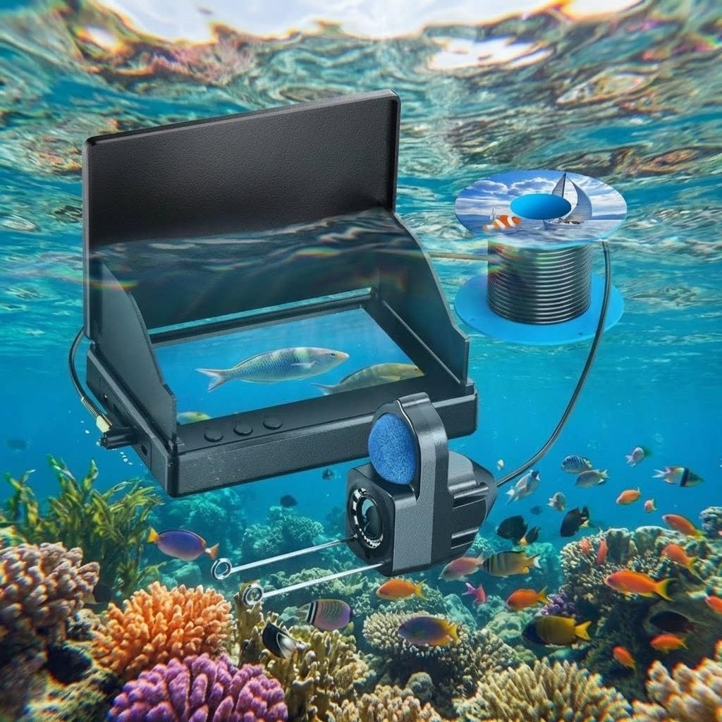 Macchina fotografica portatile del cercatore del pesce, spettatore subacqueo di HD con la visiera parasole per la pesca del mare e del ghiaccio, linea di 30m