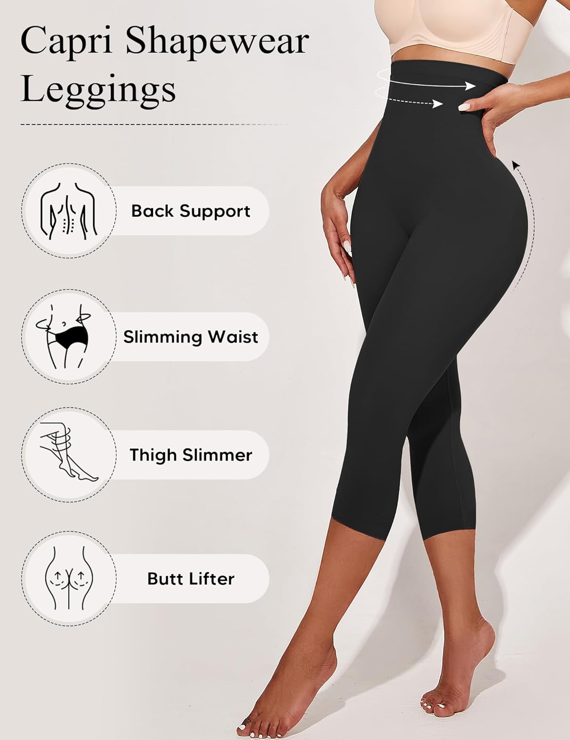 High Waisted Seamless Shapewear Leggings for Women Tummy Control Body Shaper Butt Lift Thigh Slimmer - Image 5