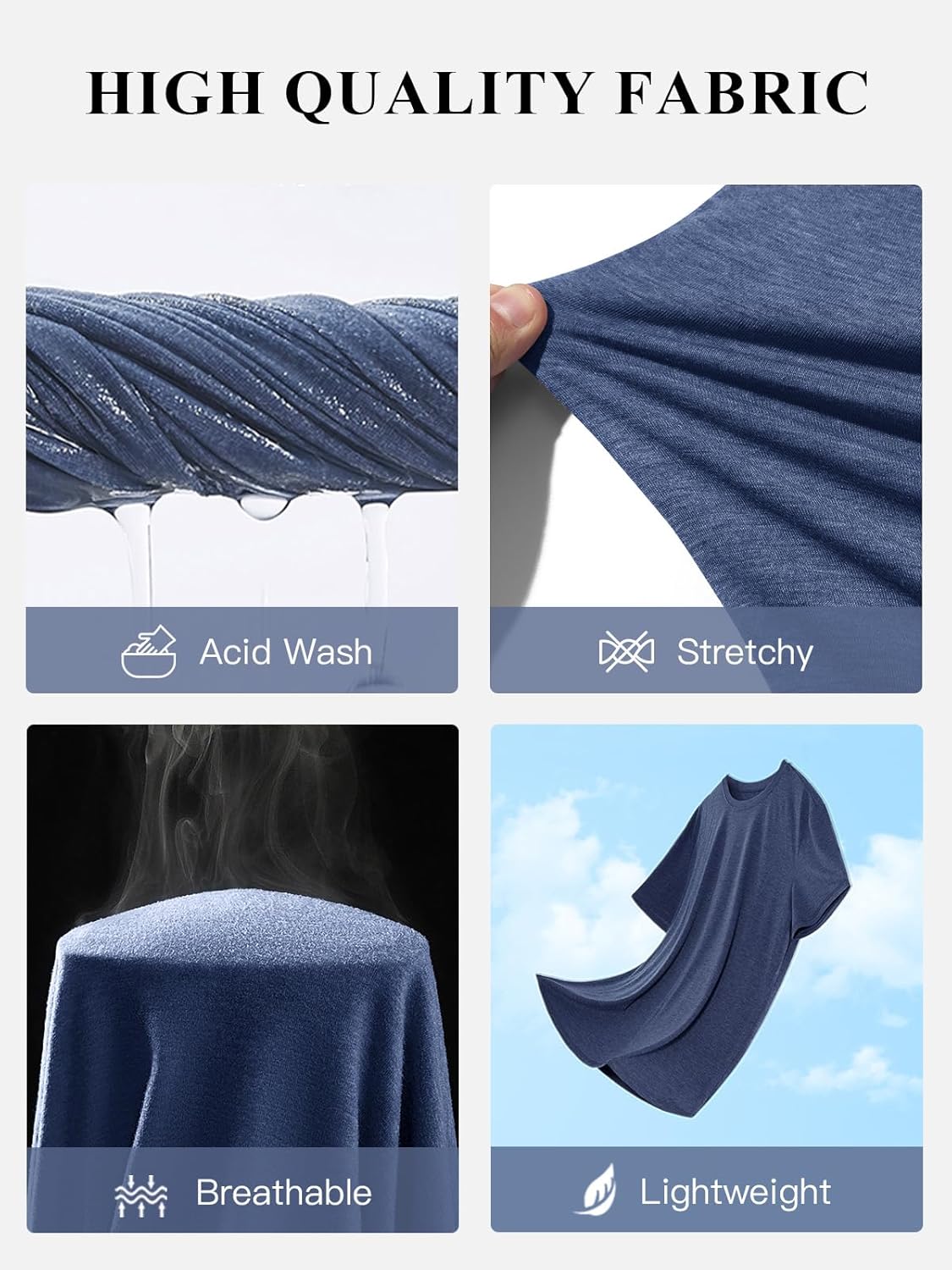 Runcati Mens Short Sleeve T-Shirts Classic Crew Neck Casual Shirt Summer Basic Lightweight Fashion Moisture Wicking Tees - Image 4