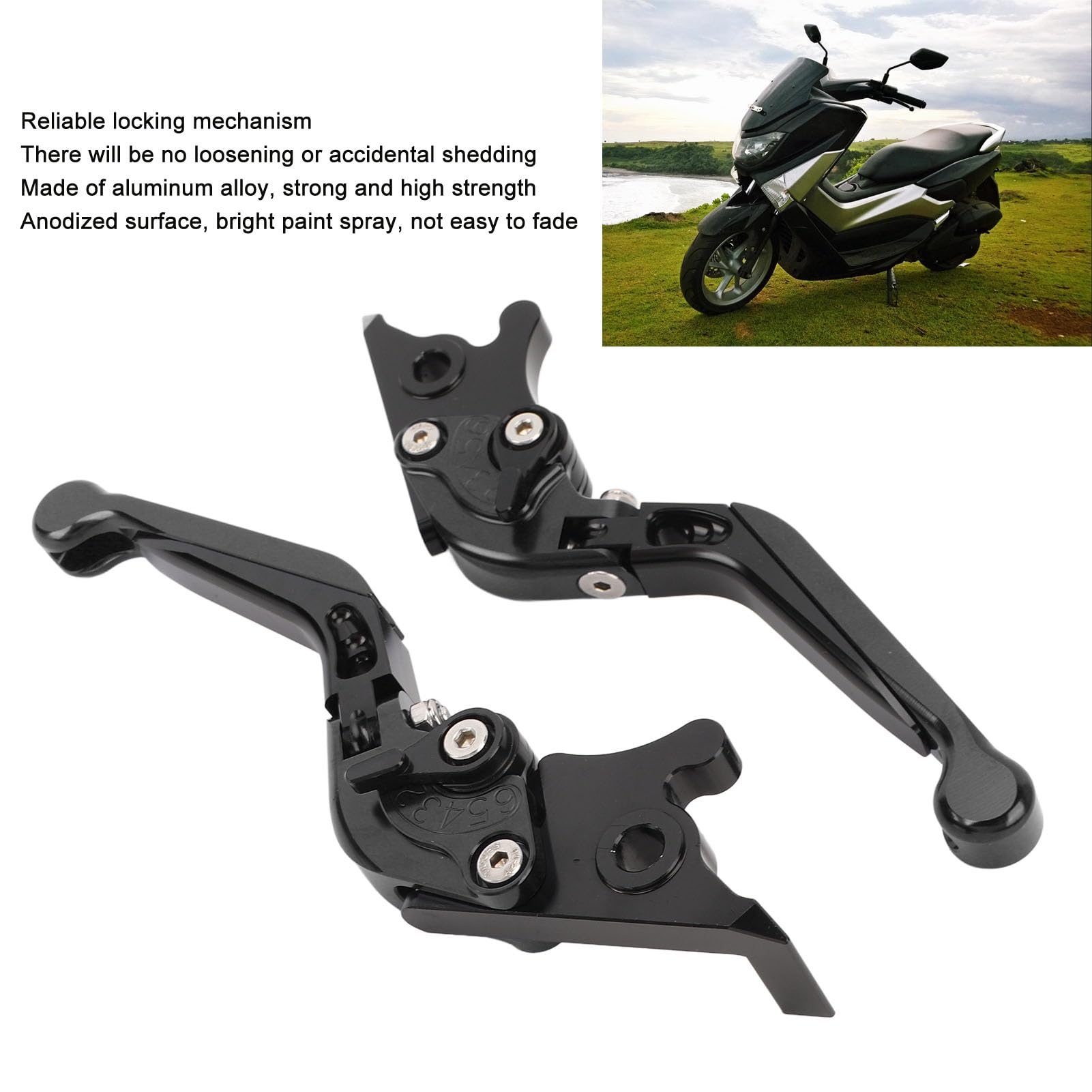 Acouto Składany Zestaw Dźwigni dla Nmax 125 NMax155 2015-2023 ze Stopu Aluminium Uchwyt Hamulca Motocyklowego Niebieski Nmax 125 155 Składana Dźwignia Dźwignia Uchwyt Hamulca Motocykla Aluminiowy