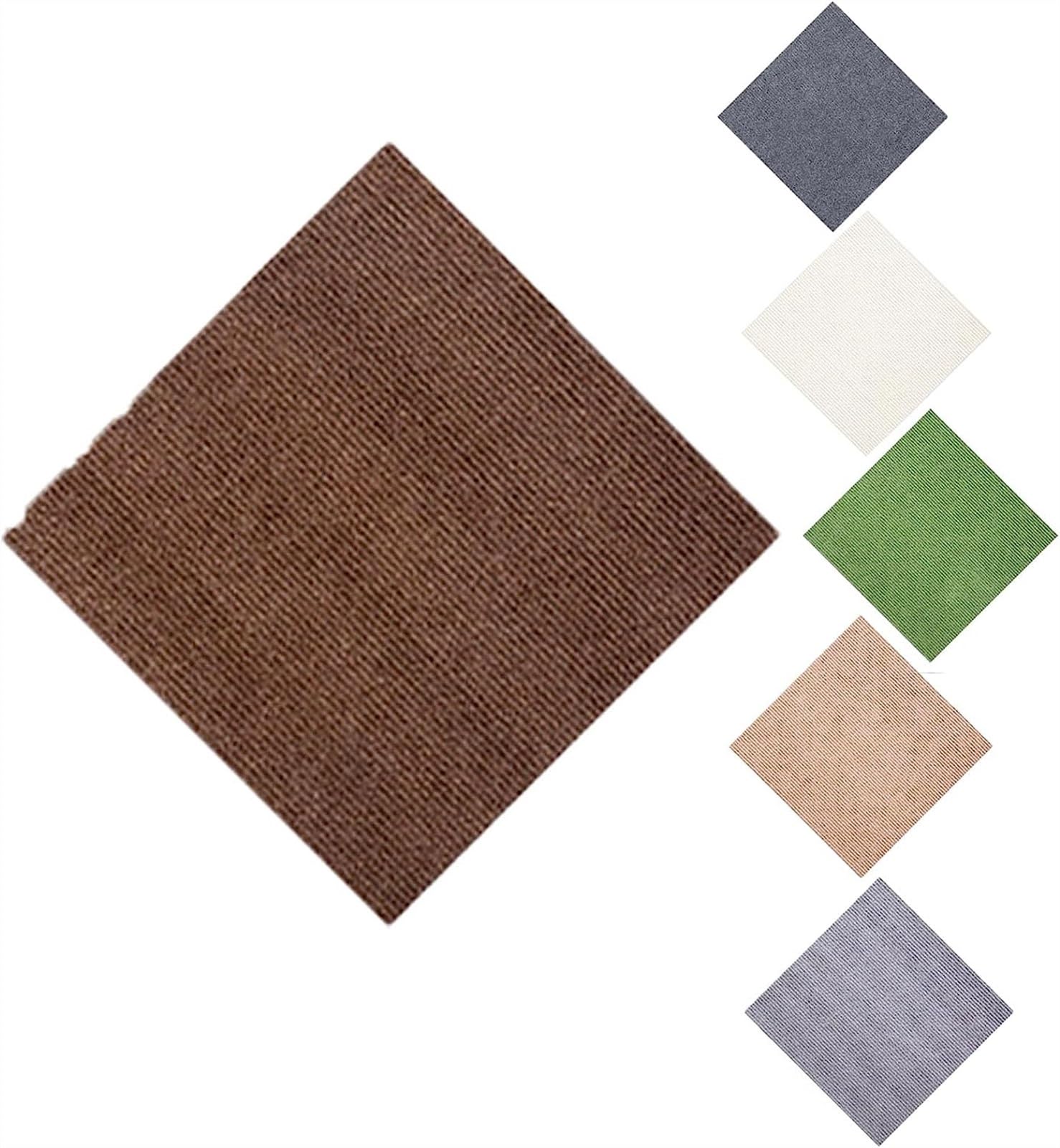 Cxvhsertwr Brown Carpet Squares, 10Pcs Non-Slip Commercial Residential Splicing Carpet Tile Peel And(,20X20in)